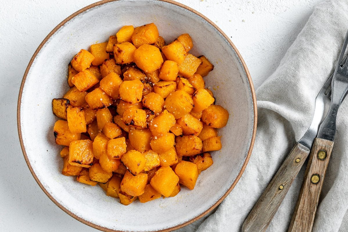 Air Fryer Butternut Squash [Cubes + Halves] - Food Sharing Vegan