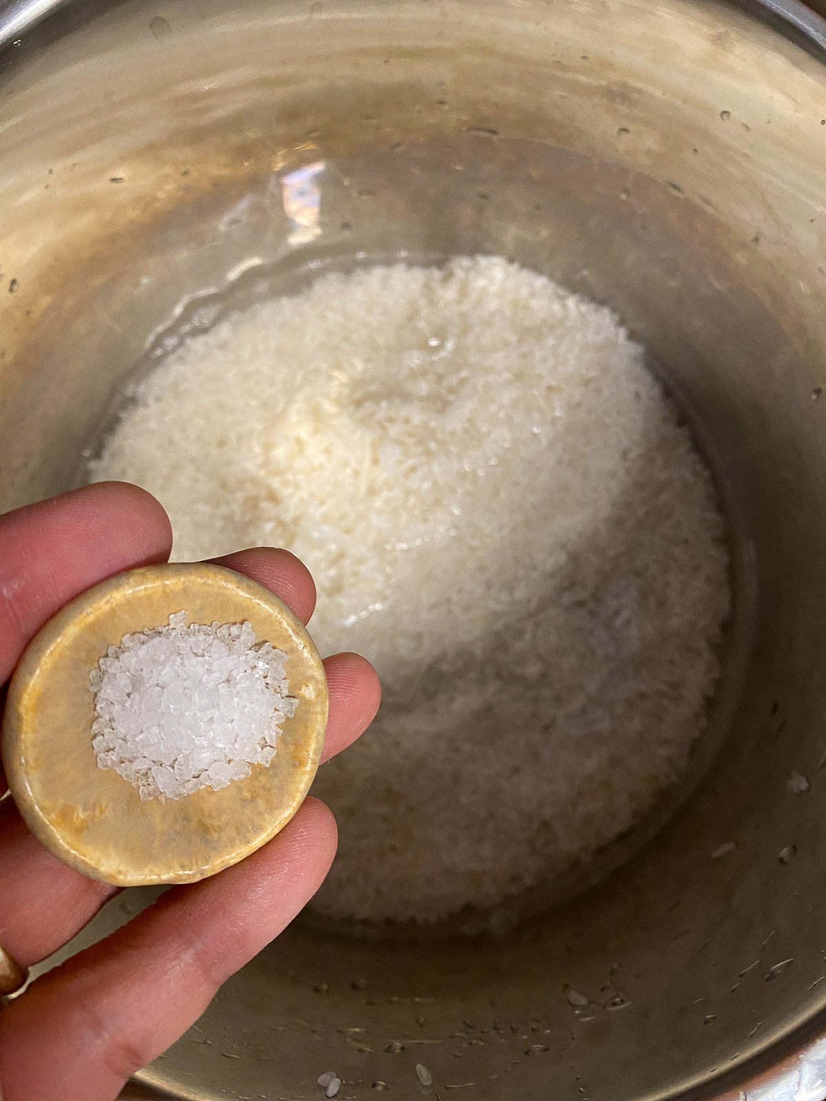 process of adding salt to instant pot