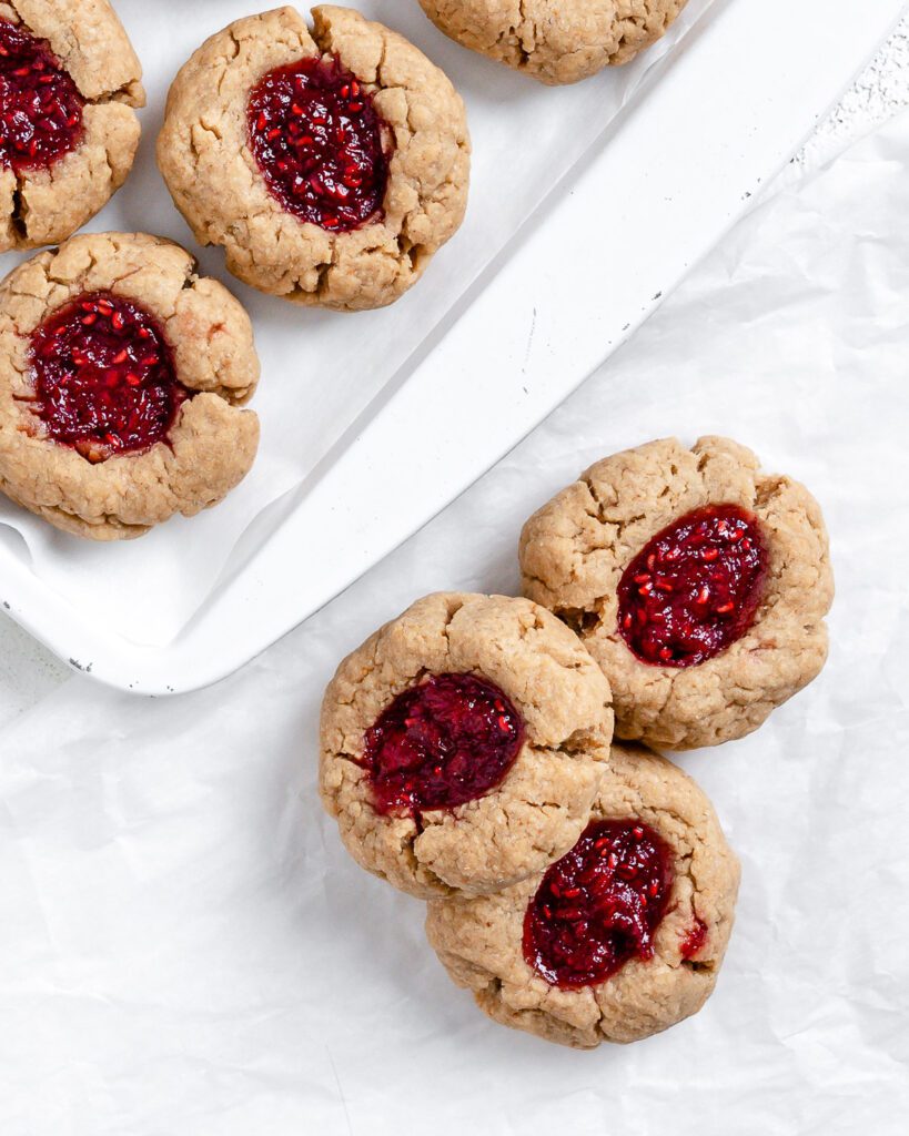 Vegan Peanut Butter and Jelly Thumbprint Cookies - Food Sharing Vegan