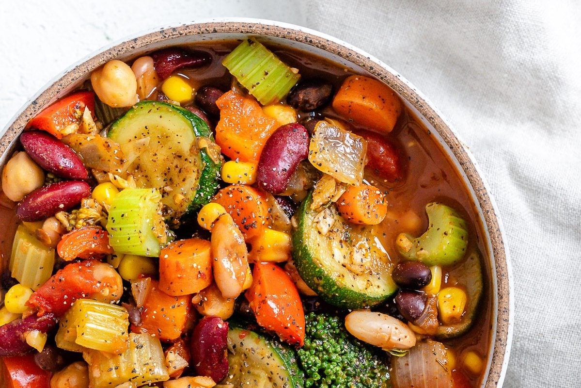 Mixed Bean and Vegetable Stew [Vegan Stew] - Food Sharing Vegan