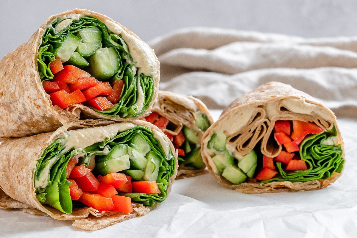 Easy Vegan Hummus Wraps [Customizable] - Food Sharing Vegan