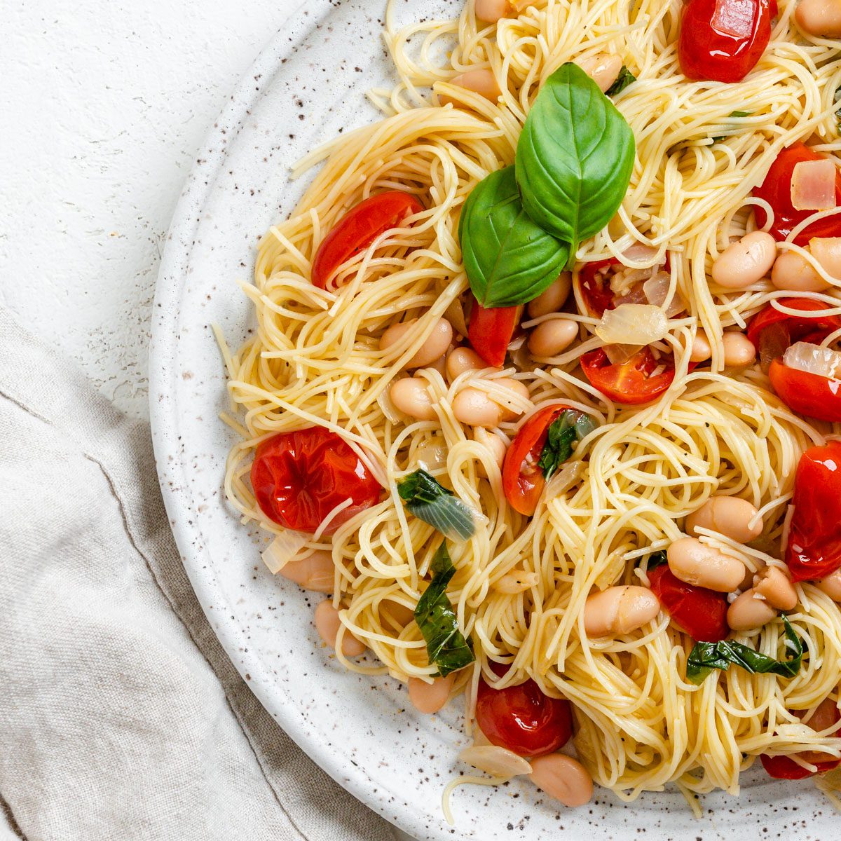 Tuscan White Bean Pasta [With Blistered Cherry Tomatoes] - Food Sharing  Vegan