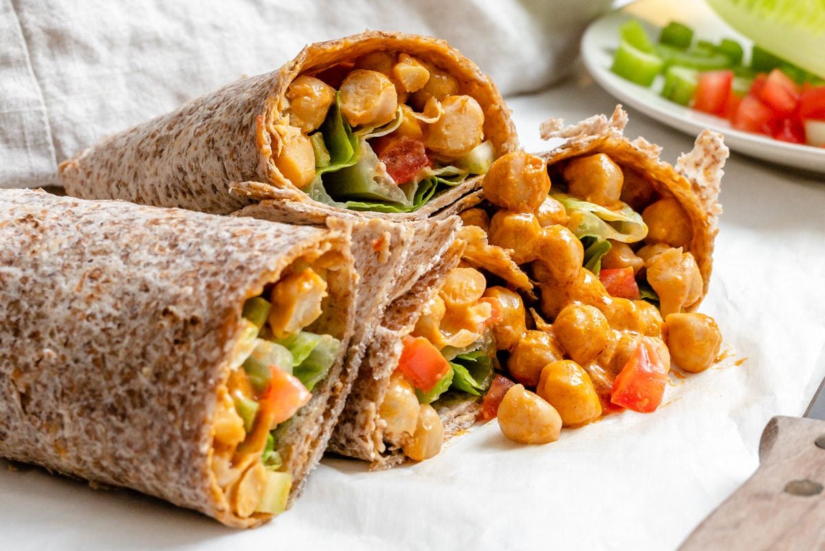 Buffalo Chickpea Wraps [20-Minute Meal] - Food Sharing Vegan