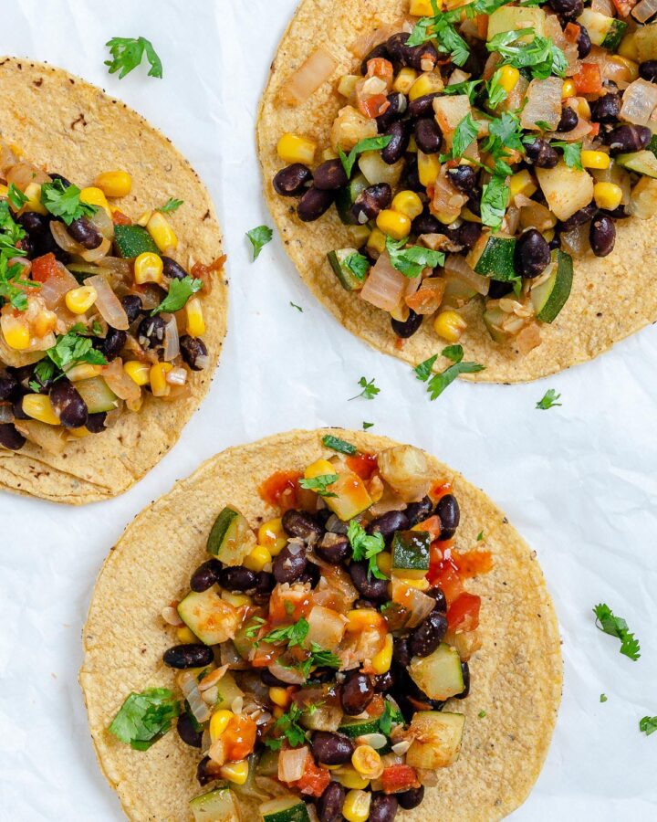 Vegan Black Bean Tacos with Veggies - Food Sharing Vegan