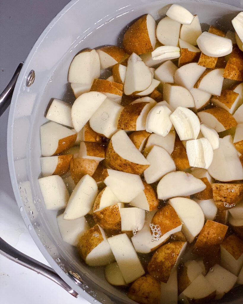 potatoes in a pot