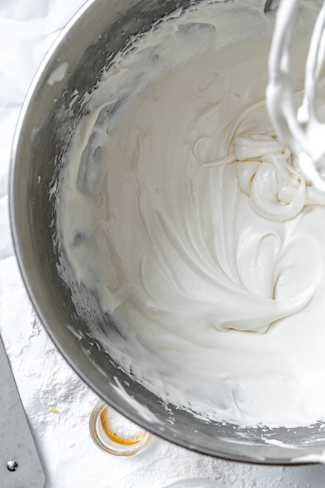 completed Vegan Cream Cheese Frosting in a bowl