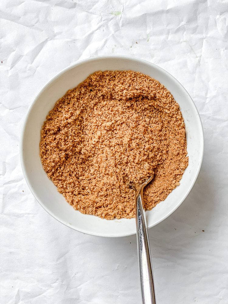 process shot showing sugar mixture in bowl