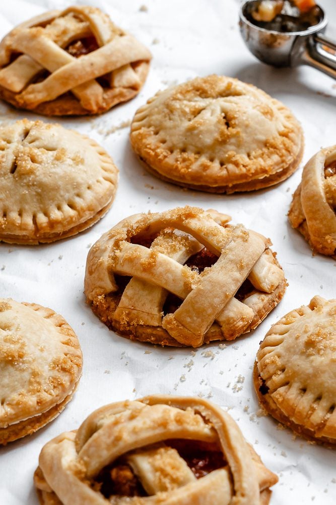 completed Apple Pie Cookies on a white surface