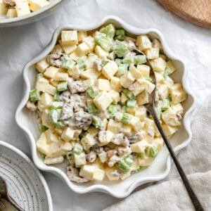 Completed Vegan Waldorf Salad in a bowl.