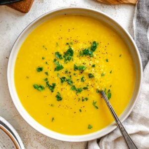 Completed Easy Pastina Recipe (Italian Penicillin Soup!) in a bowl.