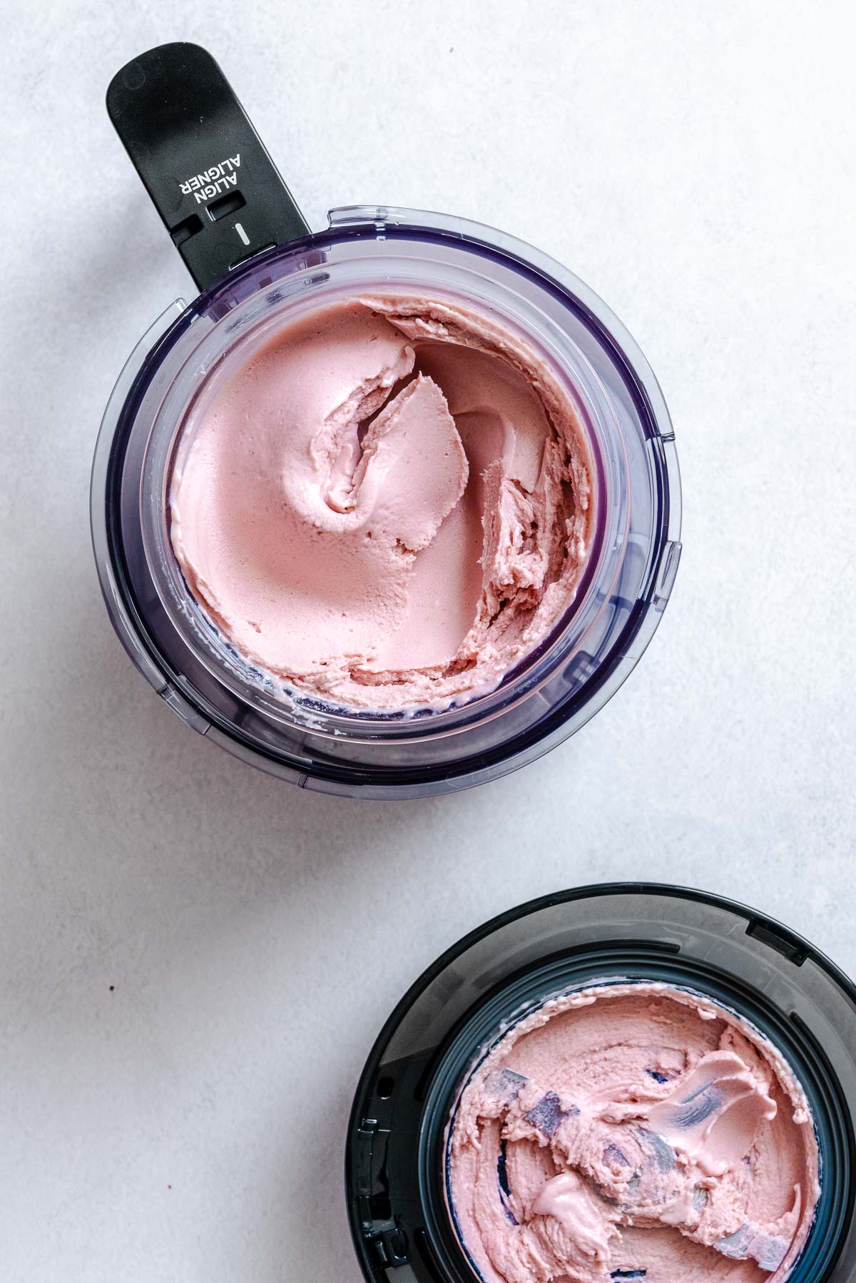 Completed Vegan Strawberry Ice Cream (Ninja Creami)-6 in ninja creami maker.
