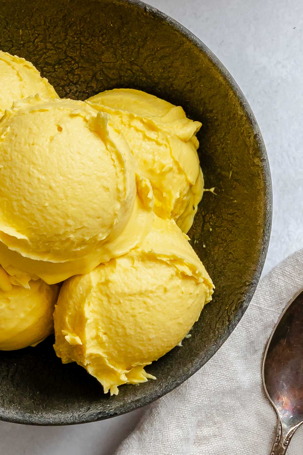 Completed Vegan Mango Ice Cream (Ninja Creami) in a bowl.