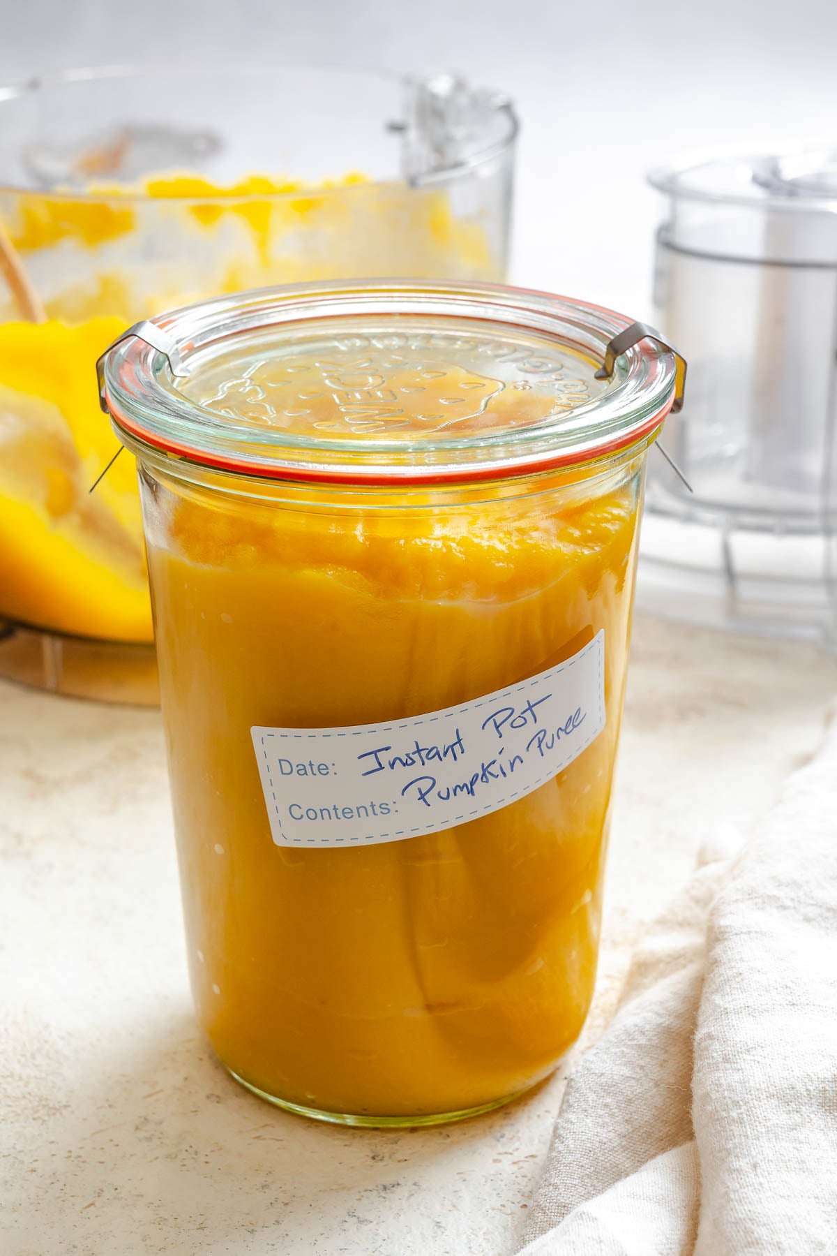 Completed Pumpkin Puree in a Jar.