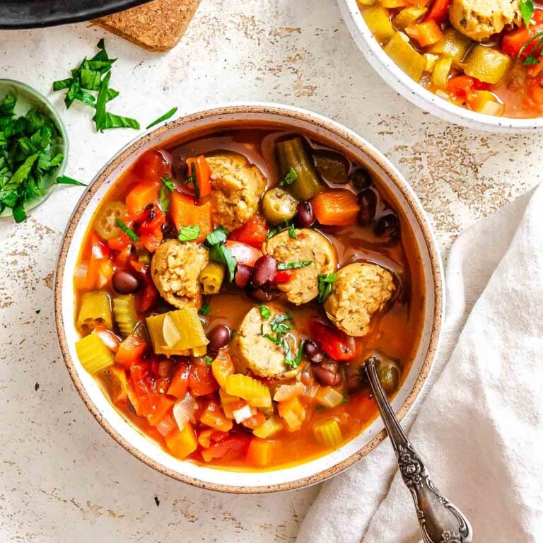Completed Quick Vegan Gumbo in bowls.