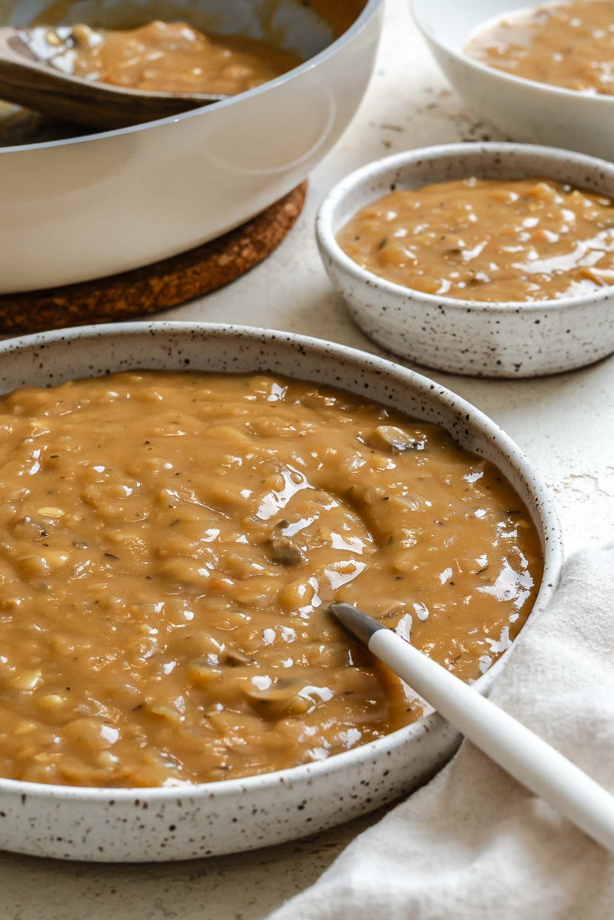 Completed Vegan Mushroom Gravy in a bowl.