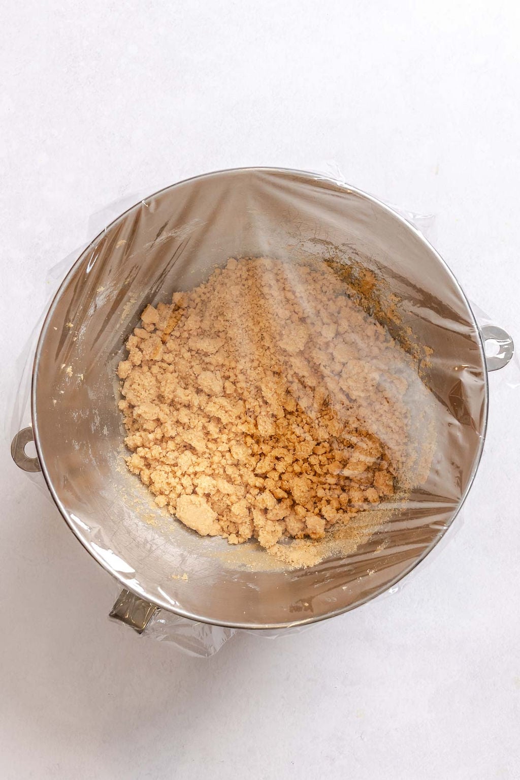 Process shot showing covering batter.