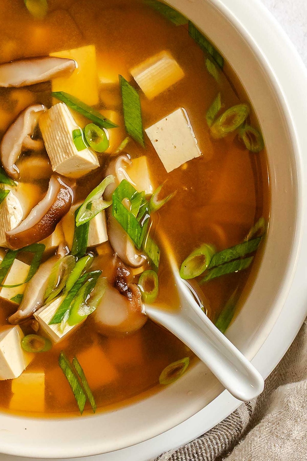 Completed Vegan Miso Soup in a bowl.
