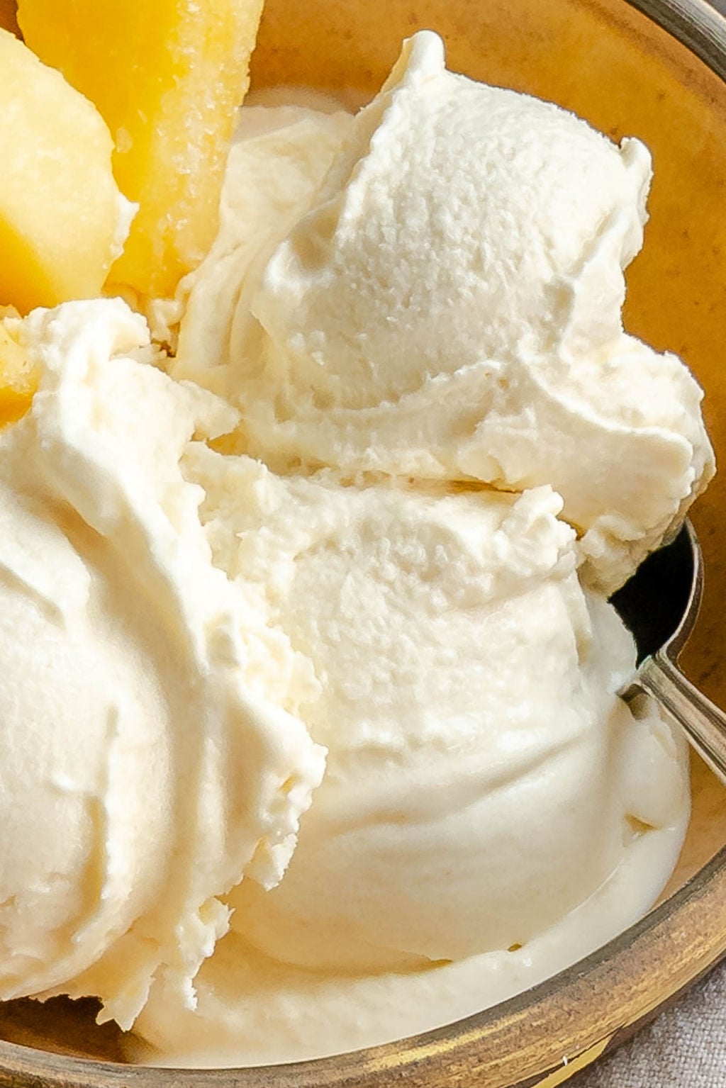 Completed Ninja Creami Dole Whip in a bowl.