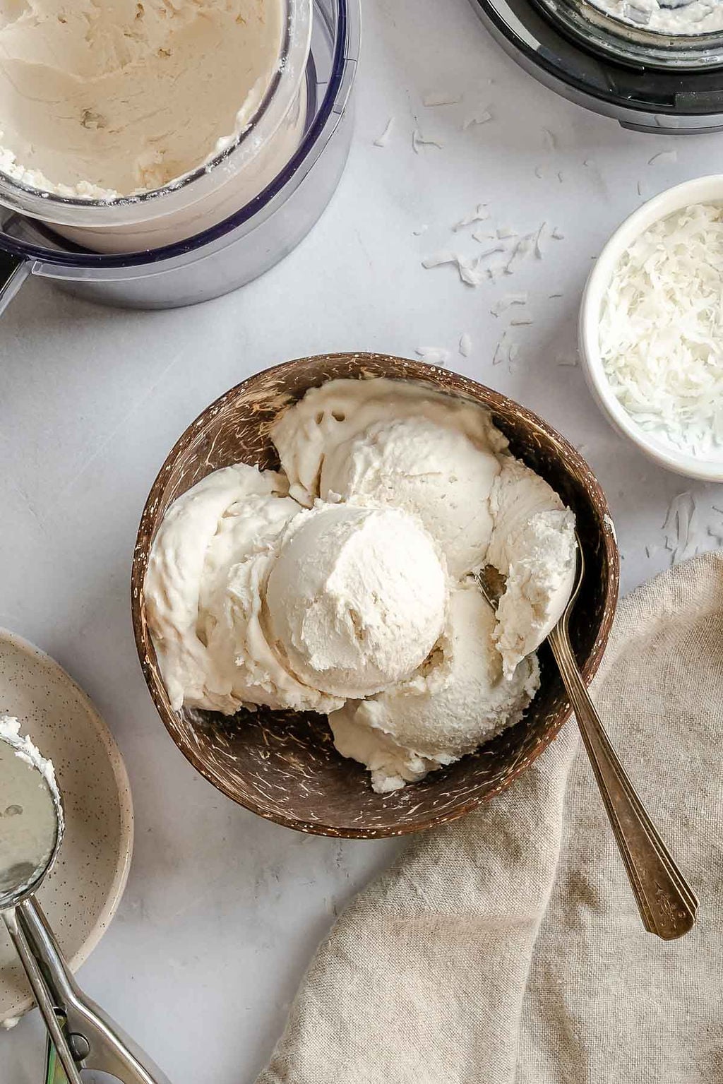 Completed Ninja Creami Coconut Ice Cream in a bowl.