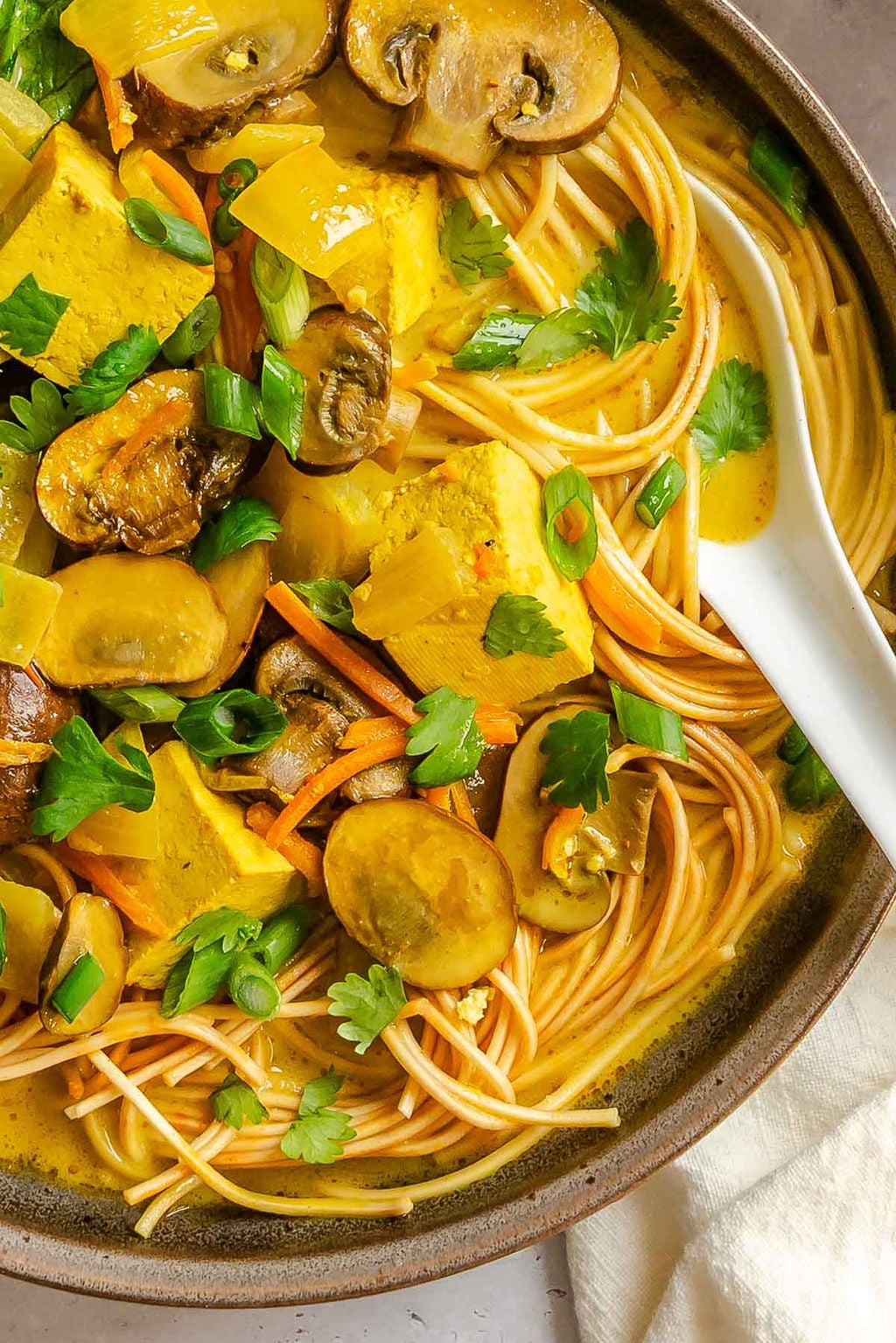 Completed Easy Vegan Laksa in a bowl.